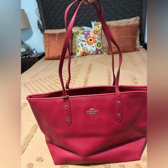 Red Coach Tote - Picture 3 of 5